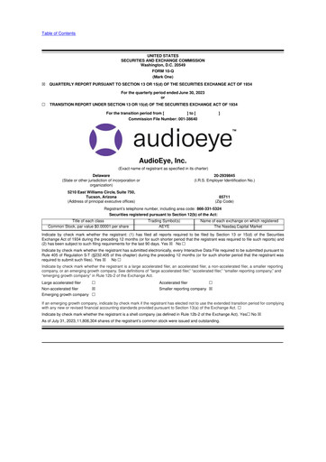 Thumbnail AudioEye 10-Q Quarterly Report FY2023 