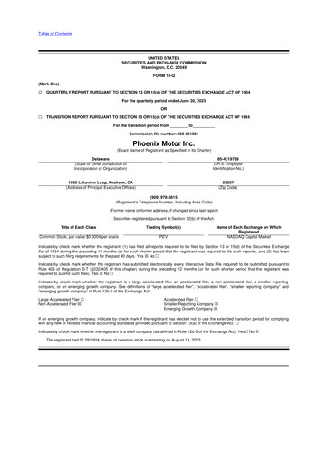 Vorschaubild Phoenix Motor 10-Q Quartalsbericht 2023 