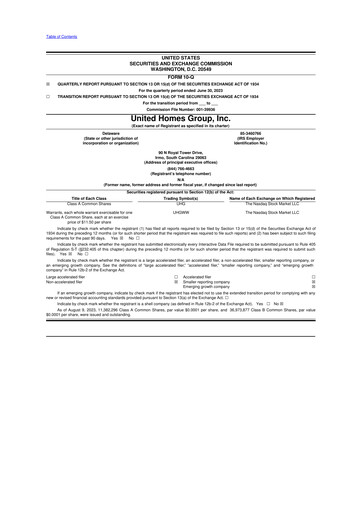 Thumbnail United Homes Group 10-Q Quarterly Report FY2023 