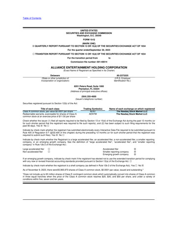 Thumbnail Alliance Entertainment 10-Q Quarterly Report FY2023 