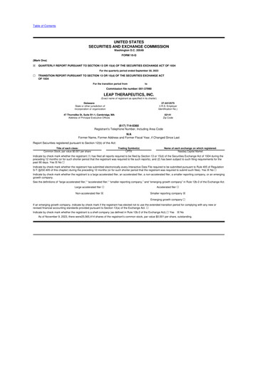 Thumbnail Leap Therapeutics
 10-Q Quarterly Report FY2023 