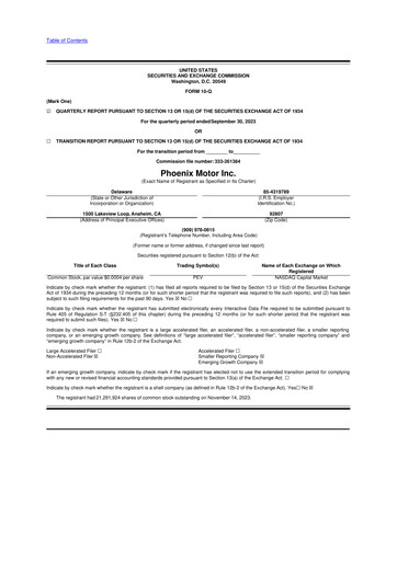 Vorschaubild Phoenix Motor 10-Q Quartalsbericht 2023 