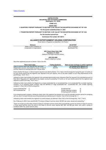 Thumbnail Alliance Entertainment 10-Q Quarterly Report FY2024 