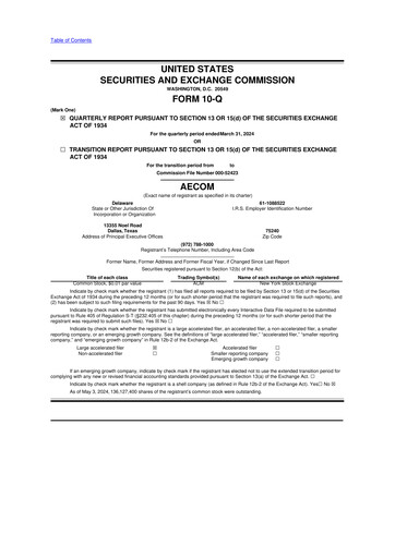 Thumbnail AECOM 10-Q Quarterly Report FY2024 