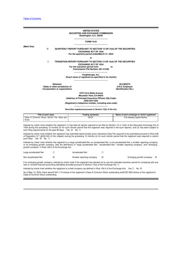 Miniature Knightscope 10-Q Rapport trimestriel 2024 