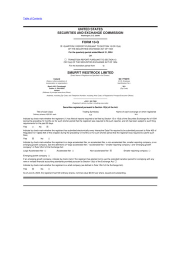 Thumbnail Smurfit Westrock 10-Q Quarterly Report FY2024 