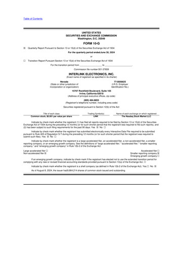 Thumbnail Interlink Electronics 10-Q Quarterly Report FY2024 