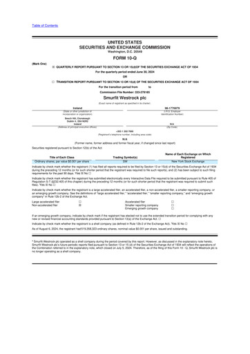 Thumbnail Smurfit Westrock 10-Q Quarterly Report FY2024 