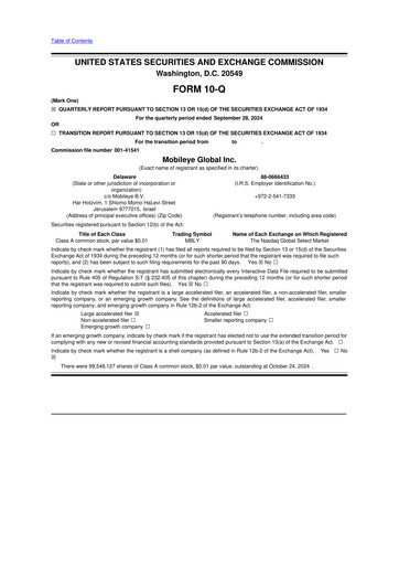 Vorschaubild Mobileye 10-Q Quartalsbericht 2024 