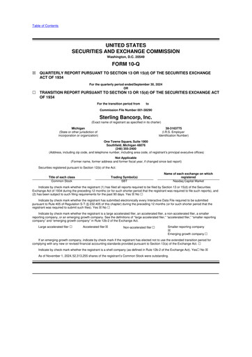Thumbnail Sterling Bancorp 10-Q Quarterly Report FY2024 