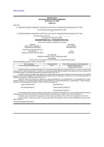 Thumbnail BrainStorm Cell Therapeutics 10-Q Quarterly Report FY2024 