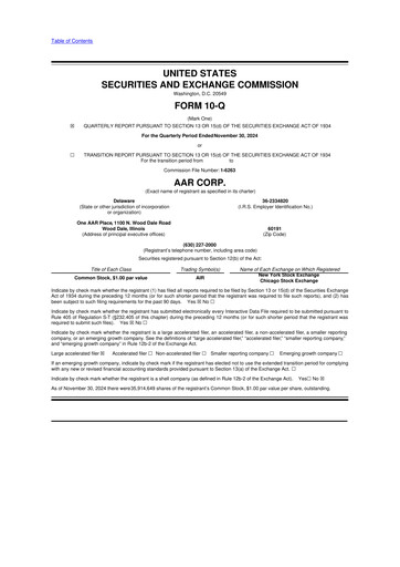 Thumbnail AAR 10-Q Quarterly Report FY2025 