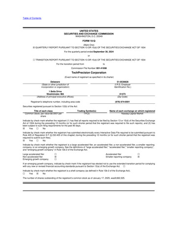 Thumbnail TechPrecision 10-Q Quarterly Report FY2025 