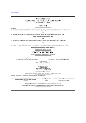 Thumbnail ODDITY Tech 20-F Annual Report 2024