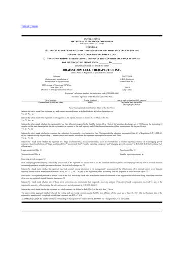 Thumbnail BrainStorm Cell Therapeutics 10-K Annual Report 2024