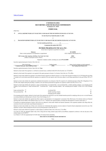 Thumbnail Petros Pharmaceuticals 10-K Annual Report 2024