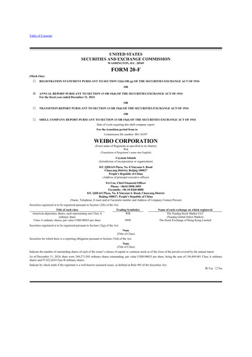 Thumbnail Weibo 20-F Annual Report 2024