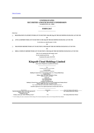 Miniature Kingsoft Cloud 20-F Rapport annuel 2024