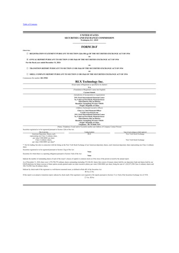 Thumbnail RLX Technology 20-F Annual Report 2024