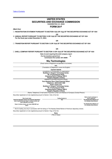 Thumbnail Niu Technologies 20-F Annual Report 2024