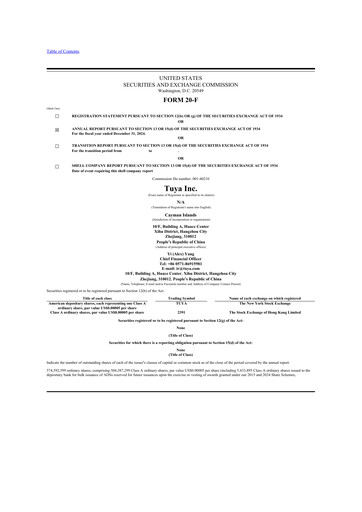 Thumbnail Tuya Inc. 20-F Annual Report 2024