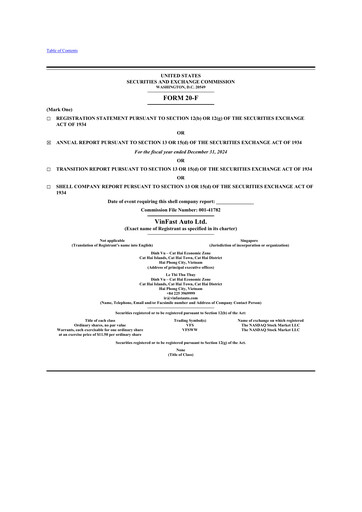 Miniature VinFast Auto 20-F Rapport annuel 2024