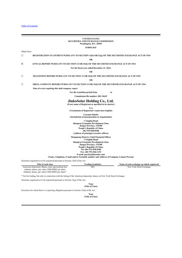 Thumbnail Jinko Solar 20-F Annual Report 2024