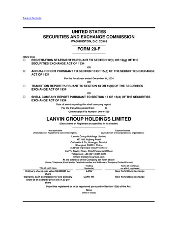 Vorschaubild Lanvin Group 20-F Jahresbericht 