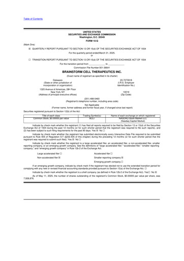Thumbnail BrainStorm Cell Therapeutics 10-Q Quarterly Report FY2025 