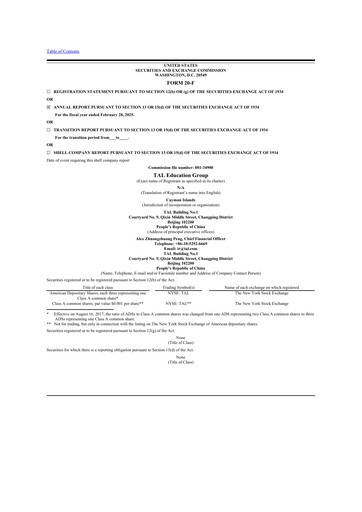 Thumbnail TAL Education Group 20-F Annual Report 2025