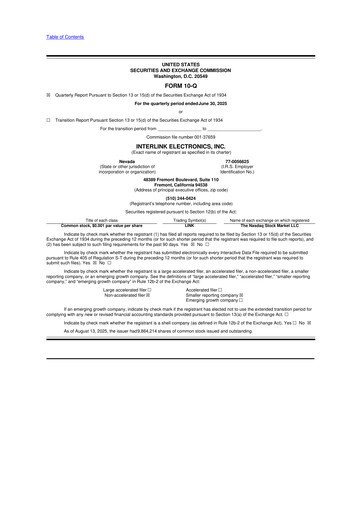 Thumbnail Interlink Electronics 10-Q Quarterly Report FY2025 