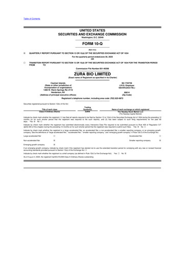 Thumbnail Zura Bio 10-Q Quarterly Report FY2025 