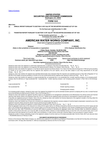 Thumbnail American Water 10-K Annual Report 2025