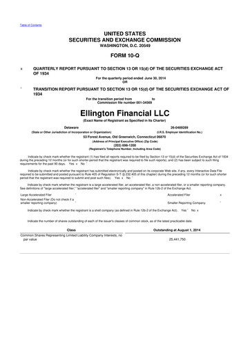 Thumbnail Ellington Financial
 10-Q Quarterly Report FY2014 