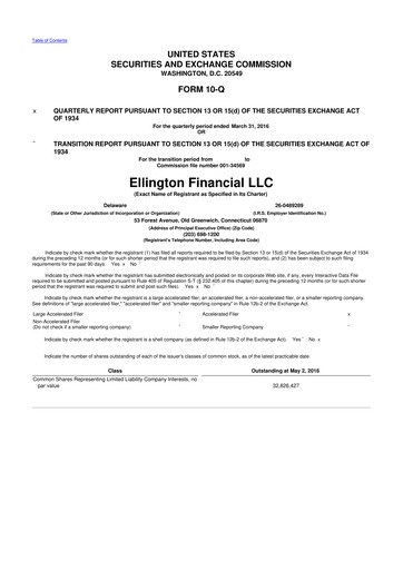 Thumbnail Ellington Financial
 10-Q Quarterly Report FY2016 