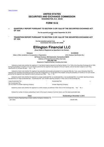Thumbnail Ellington Financial
 10-Q Quarterly Report FY2016 