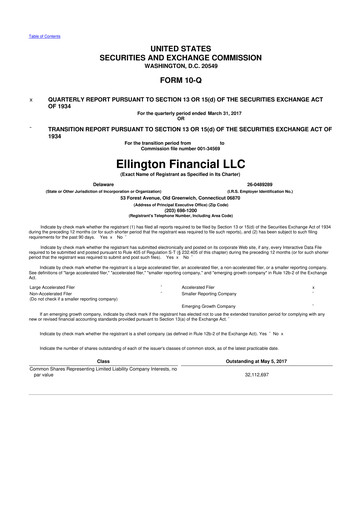 Thumbnail Ellington Financial
 10-Q Quarterly Report FY2017 