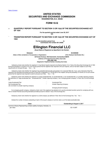 Thumbnail Ellington Financial
 10-Q Quarterly Report FY2017 