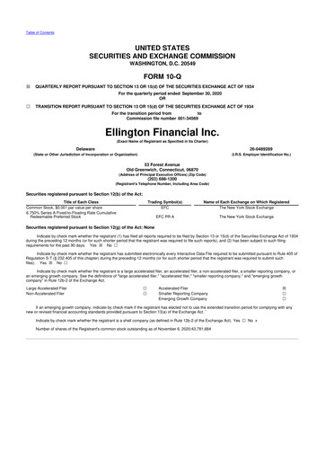 Thumbnail Ellington Financial
 10-Q Quarterly Report FY2020 