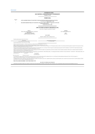 Thumbnail AMC Entertainment 10-K Annual Report 2017