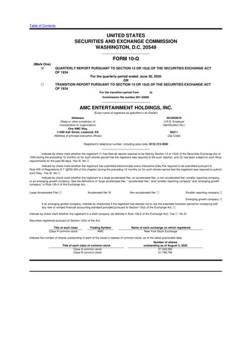 Thumbnail AMC Entertainment 10-Q Quarterly Report FY2020 
