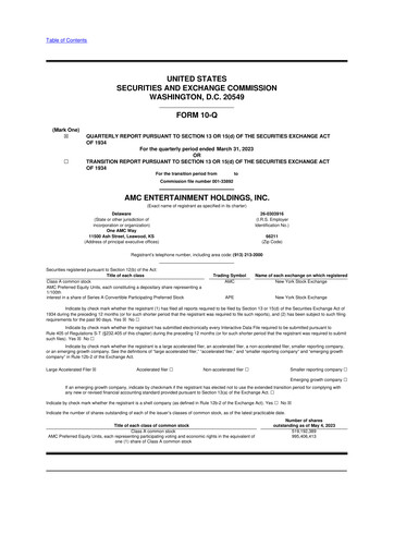 Thumbnail AMC Entertainment 10-Q Quarterly Report FY2023 