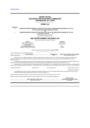 Thumbnail AMC Entertainment 10-Q Quarterly Report FY2023 