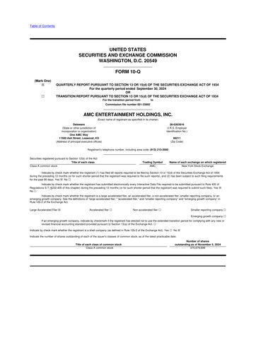 Thumbnail AMC Entertainment 10-Q Quarterly Report FY2024 
