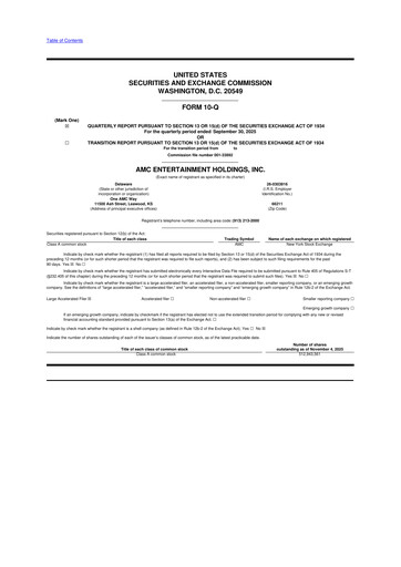 Thumbnail AMC Entertainment 10-Q Quarterly Report FY2025 