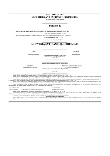 Thumbnail MidWestOne Financial Group
 10-K Annual Report 