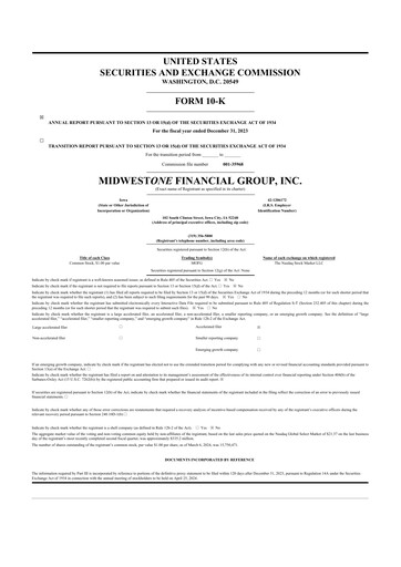 Thumbnail MidWestOne Financial Group
 10-K Annual Report 2023