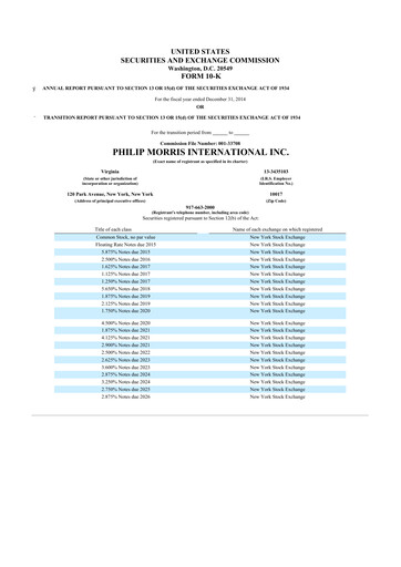 Thumbnail Philip Morris International 10-K Annual Report 2014