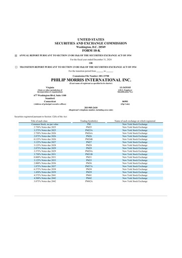 Thumbnail Philip Morris International 10-K Annual Report 2024