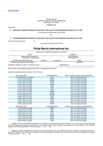 Miniature Philip Morris International 10-Q Rapport trimestriel 2025 